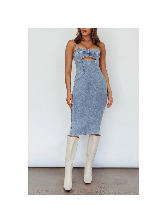 Peek a Boo Denim Dress