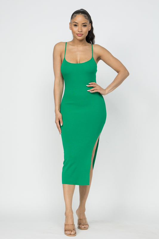 Fitted Side Slit Dress